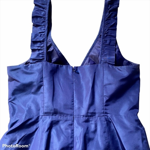 J. Crew Vintage Blue Fully Lined Silk Cocktail Dress Size 10 - Picture 11 of 12